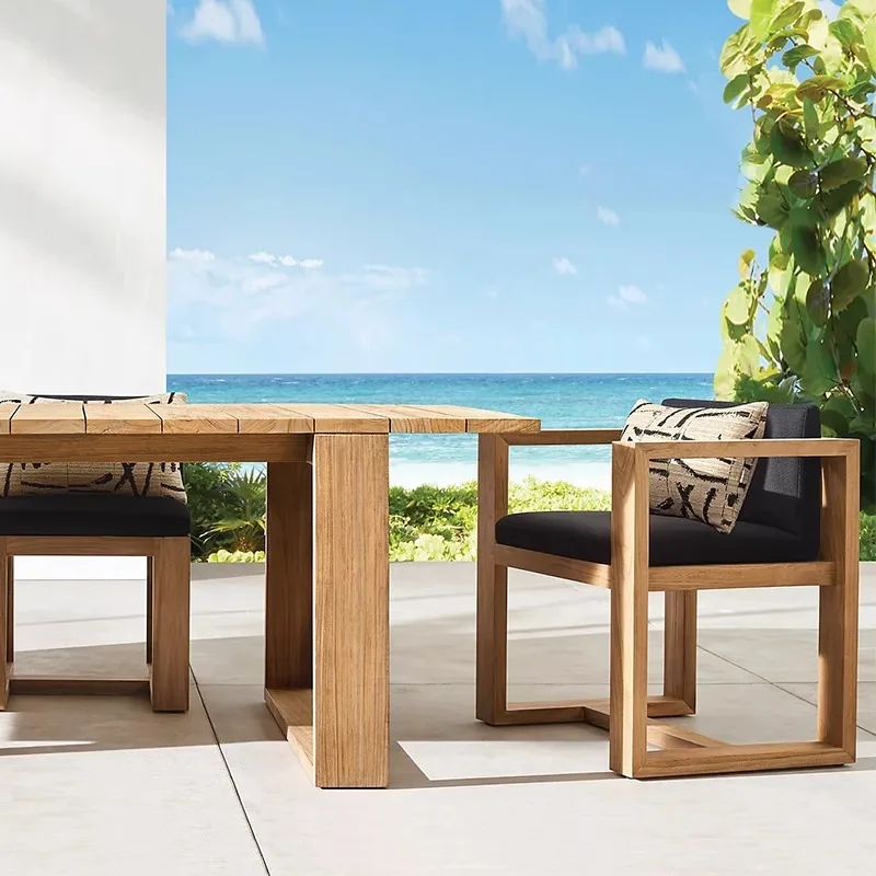 Outdoor tables and chairs, courtyard terrace garden open-air teak outdoor yard villa hotel preservative wood