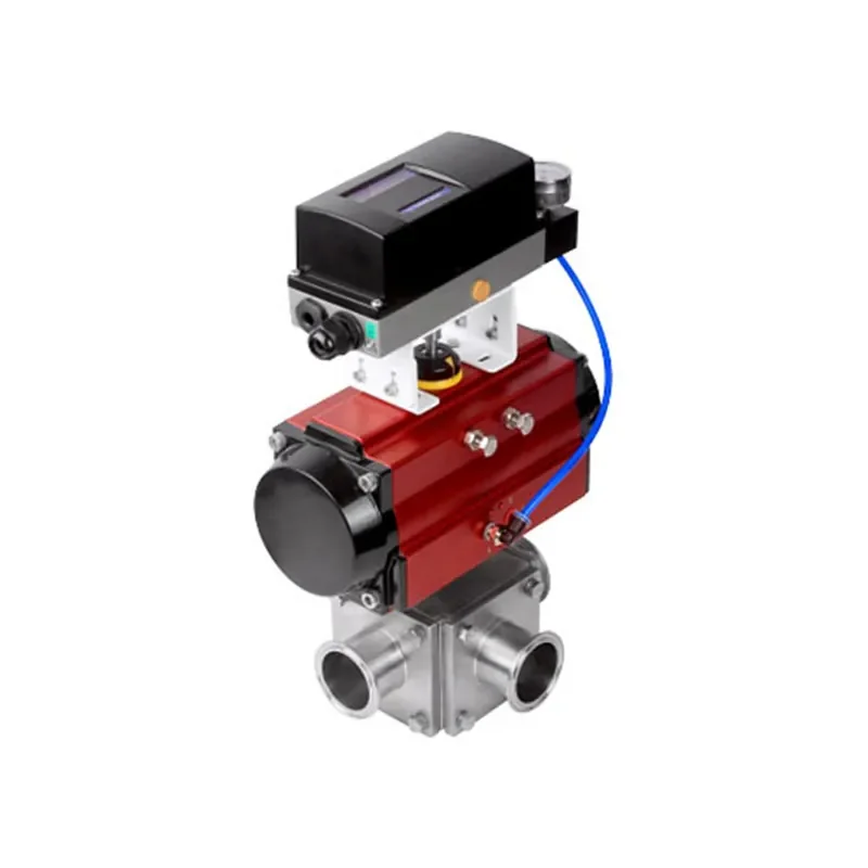 

Sanitary Stainless Steel 316L Three Way Ball Valve Wth Positioner 1891
