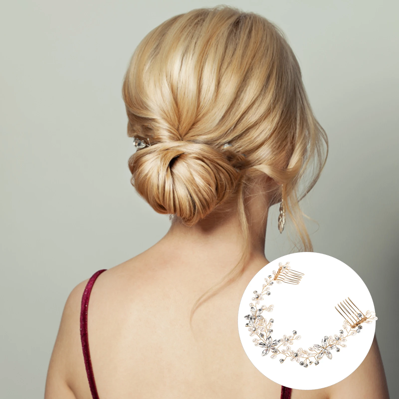 

Свадебный головной убор со стразами и цветочным принтом, расческа для волос, лоза, свадебные аксессуары для волос, головной убор невесты, ювелирные изделия, свадебные украшения