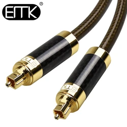 Kabel EMK kabel optyczny Toslink Audio SPDIF kabel światłowodowy 1m 3m 5m obudowa z włókna węglowy do głośnika Soundbar TV kabel Toslink SPDIF