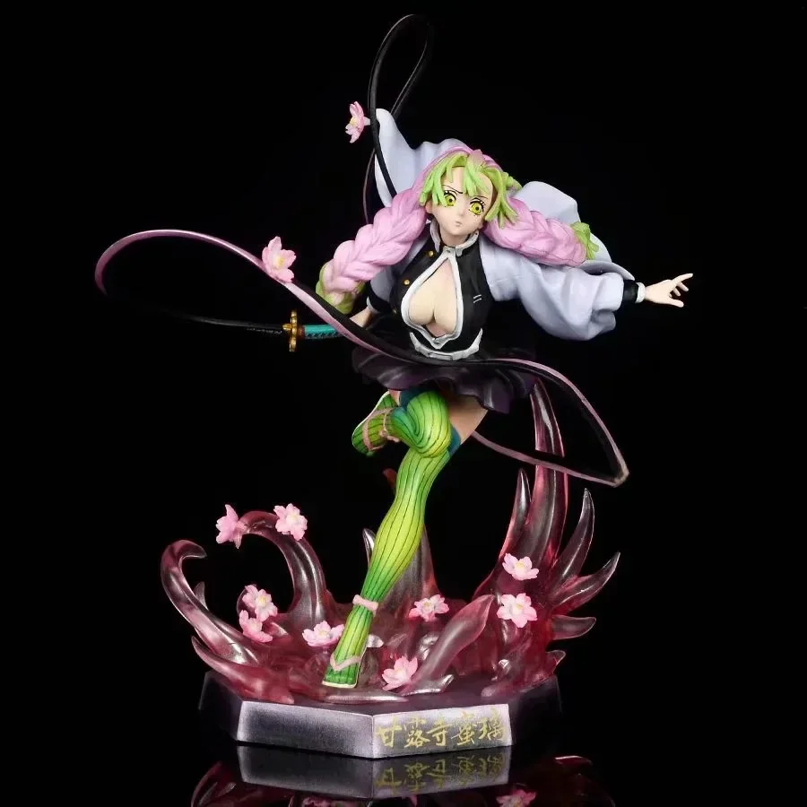 22cm anime demon slayer kanroji mitsuri combate forma figura de ação pvc modelo estátua kawaii mesa decoração boneca brinquedo presente encaixotado