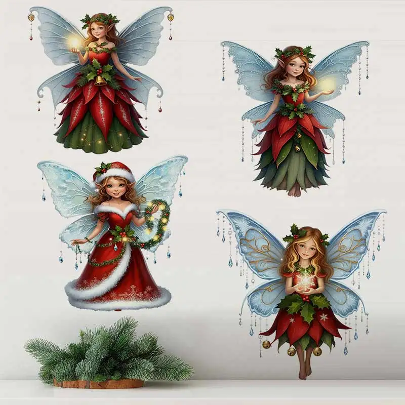 Christmas Fairy Wall Sticker Girl Room Decoration Mural Self-adhesive Bedroom Home Wallpaper Nursery Decor Decals S806