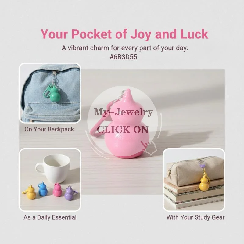 Cute Glitter Gourd Shaped Keychains Lightweight Portable Pendant for Luggage Bag Decor Holiday Gift for Girlfriends Sisters