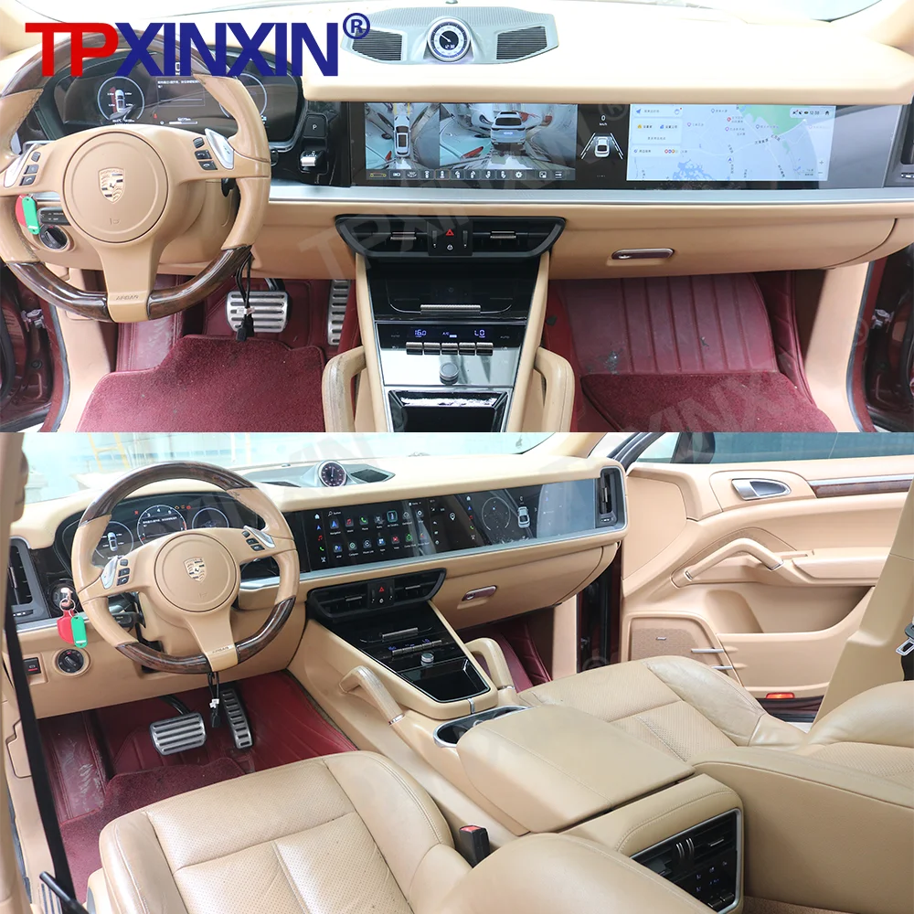 Vehicle Upgrade For Porsche Cayenne 2010-2017 Android Auto Carplay Car Radio GPS Navi LCD Digital Cluster Dash AC Board 13 Sets