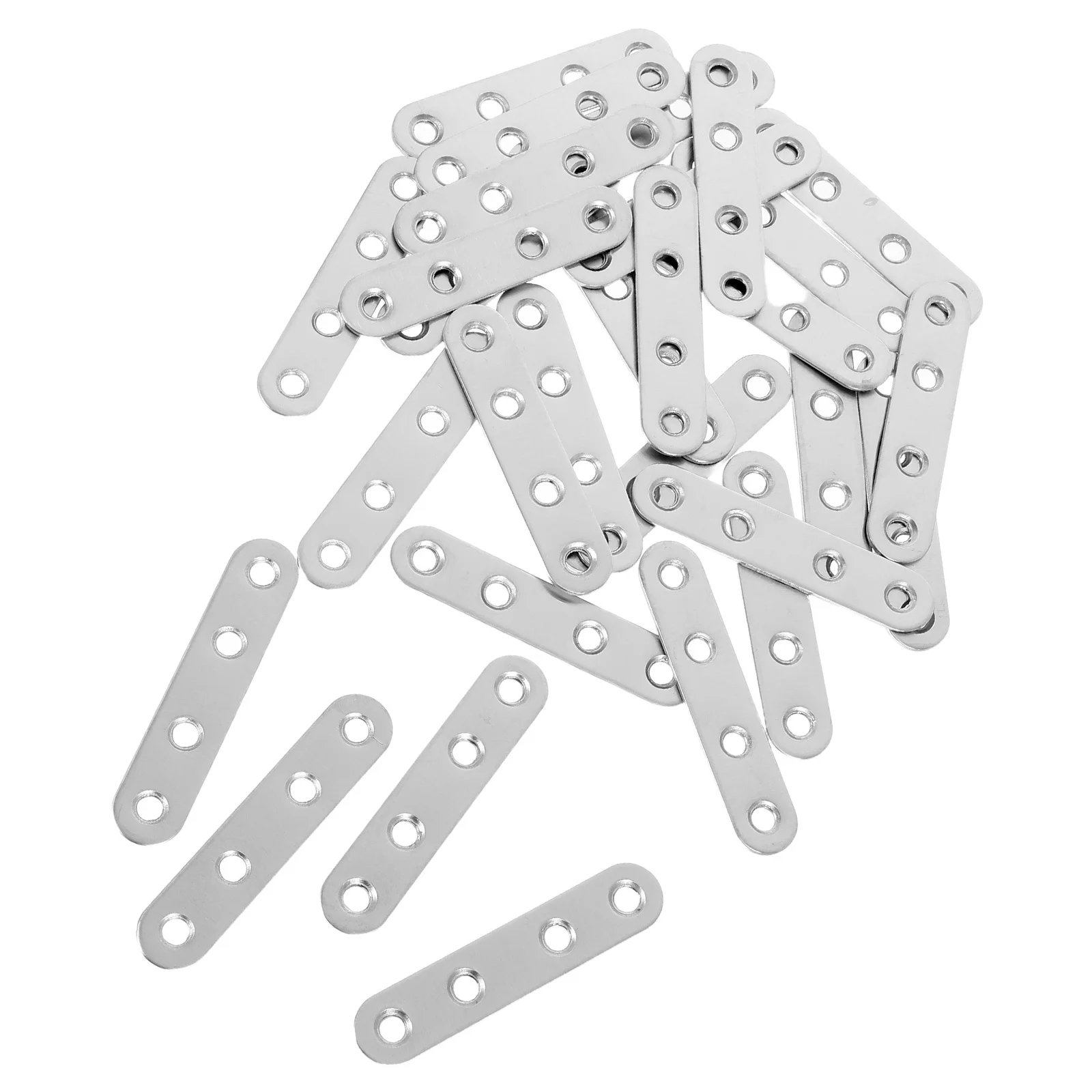

40pcs Thickened Stainless Steel Corner Braces 77Mm Heavy Duty Flat Bracket For Furniture Shelves 18/24Mm Hole Spacing Metal