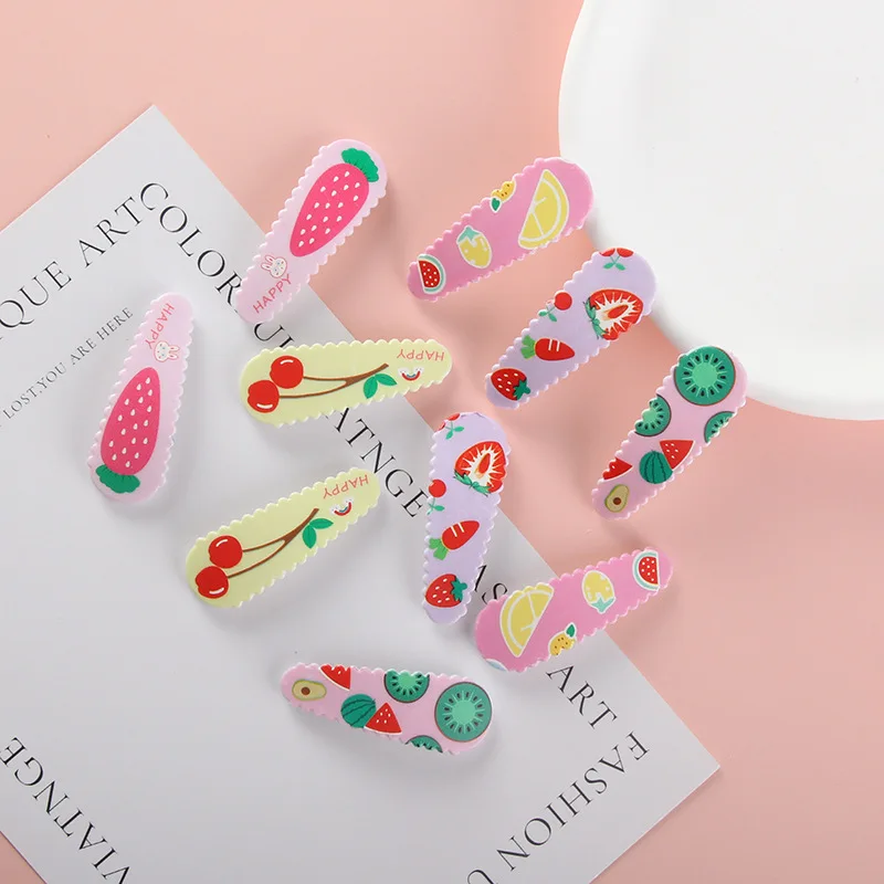 20Pcs Girls Fashion Wave Hairpin Cartoon Fruit Hair Clip BB Clip Cute Princess Hairgrip New Children Headdress Hair Accessories