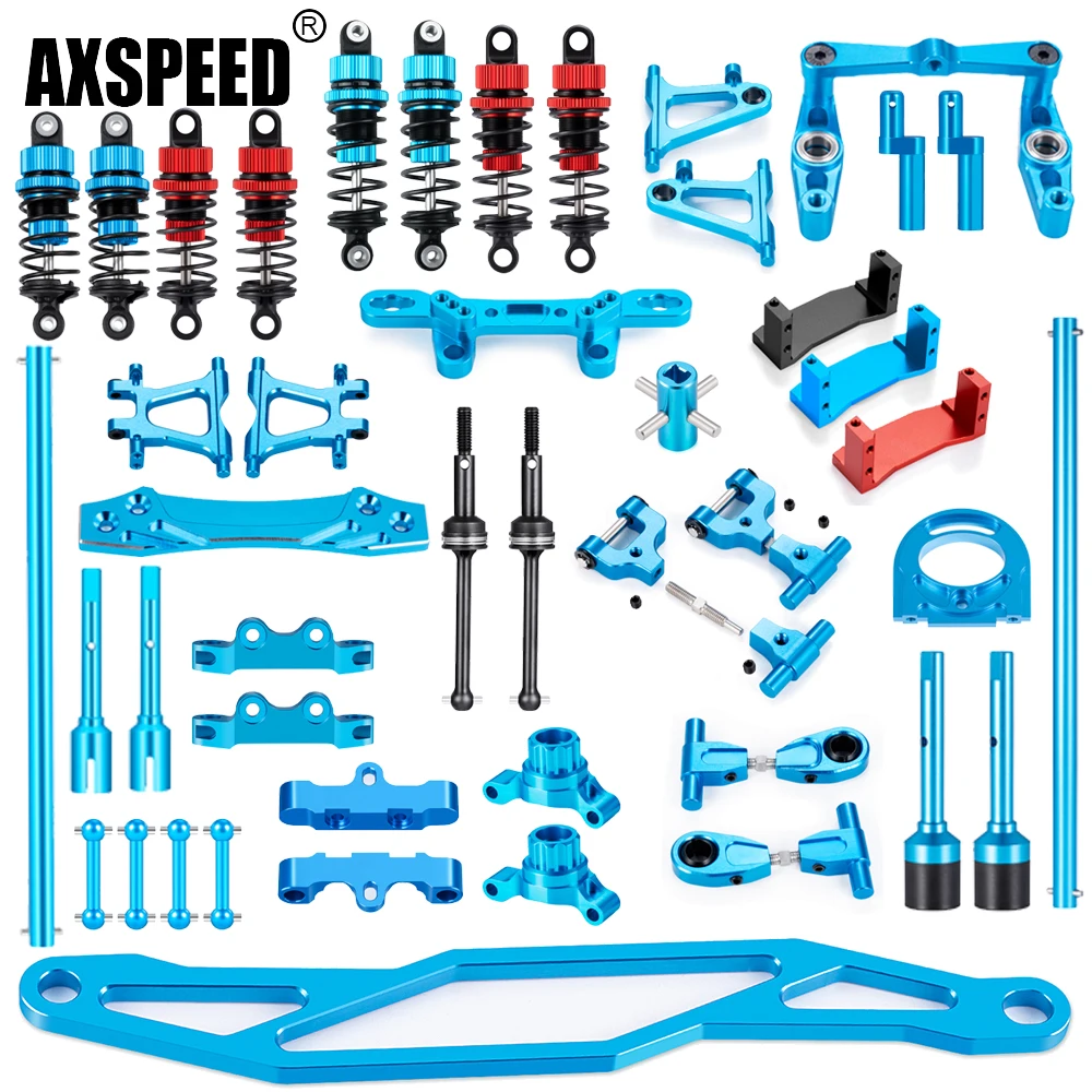 AXSPEED Metal Central Drive Shaft Shock Absorbers Battery Plate Motor Arm Mount CVD for Tamiya TT02 1/10 RC Car Upgrade Parts