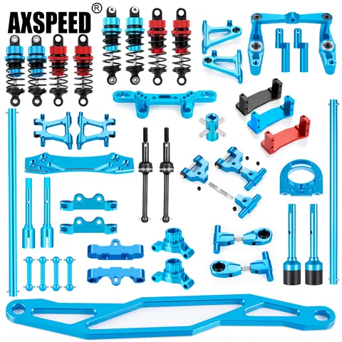 AXSPEED Metal Central Drive Shaft Shock Absorbers Battery Plate Motor Arm Mount CVD for Tamiya TT02 1/10 RC Car Upgrade Parts