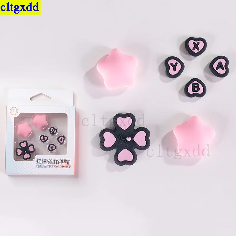 Cltgxdd 1 conjunto para switch/consola de jogos oled botão de silicone polegar aperto joystick tampa d-pad chave cruzada teclas de seta botão abxy sticke