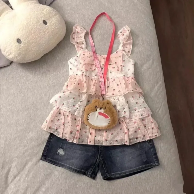

Spring Summer 2026 Japanese Lolita Womens 2 Piece Set Y2k Sweet Kawaii Female Party Sweet Suits Korean Fashion Y2k Woman Clothes