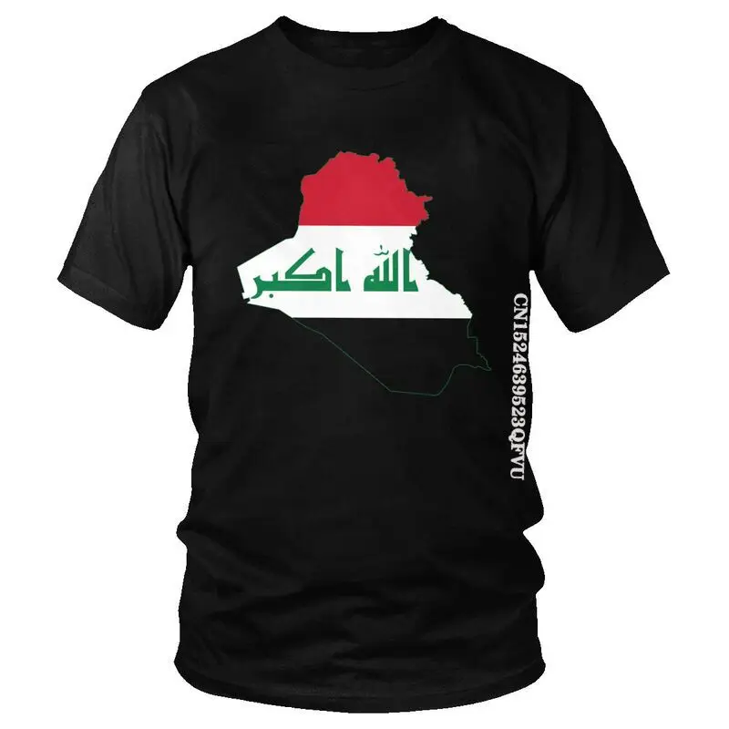 Men's Iraqi Iraq Flag Map T Shirts Novelty Tshirt Cool T Shirt Homme Cotton Oversized Tee Harajuku Fast Shipping