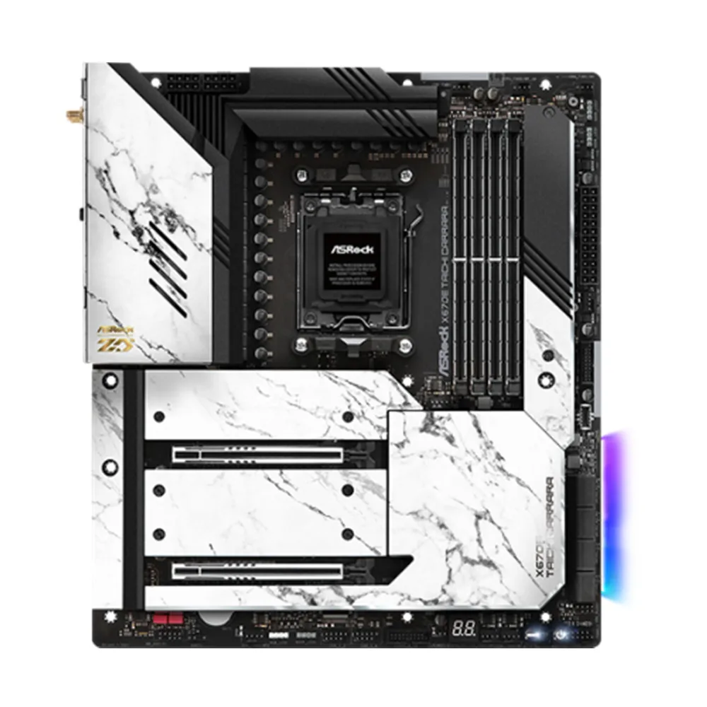 ASRock X670E TAICHI CARRARA マザーボード AMD X670 対応 9900X 8400F 7800X3D 7700 7500F CPU AM5 4xDDR5 7800 MHz HDMI 4xM.2 EATX