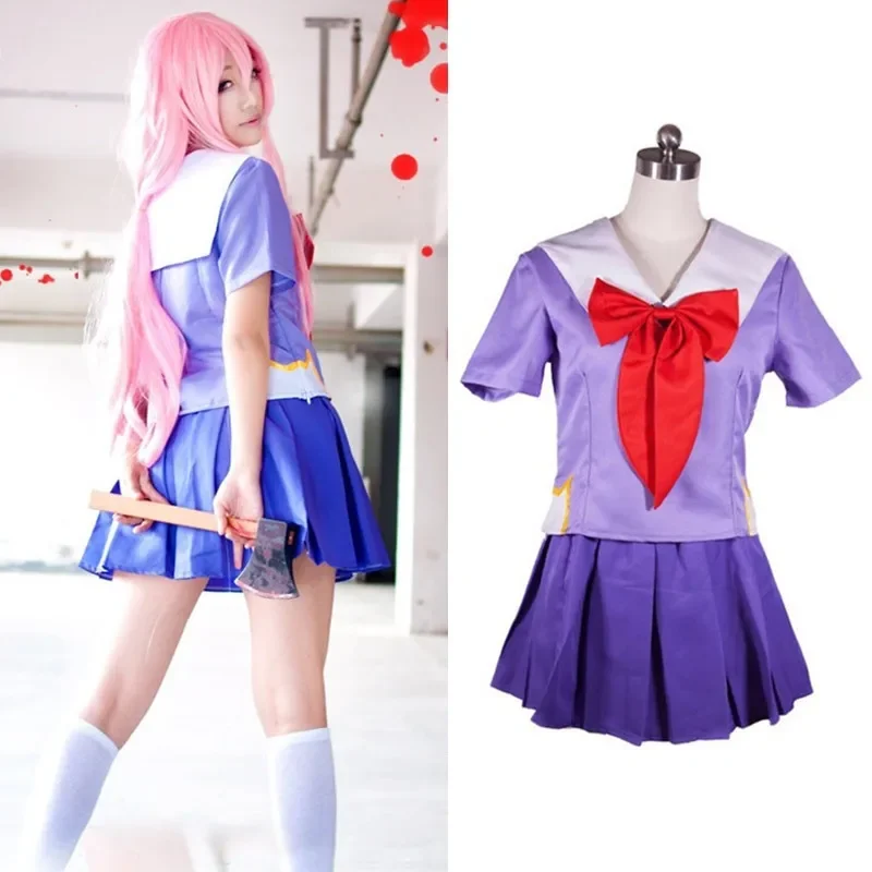 

New Arrival Women Halloween Anime Future Diary 2nd Mirai Nikki Yuno Gasai Costume Cosplay