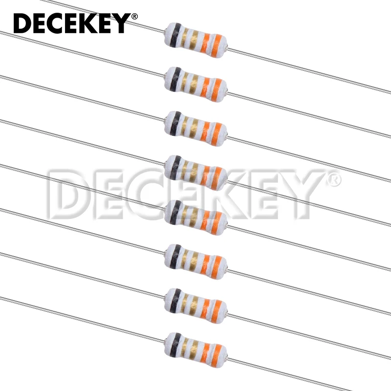 Resistencia de bobinado de alambre de 1/4W, 5%, 0,25 W, 0,5r, 10R, 0,5, 1, 2,2, 3,3, 3,9, 4,7, 5,1, 10 ohm