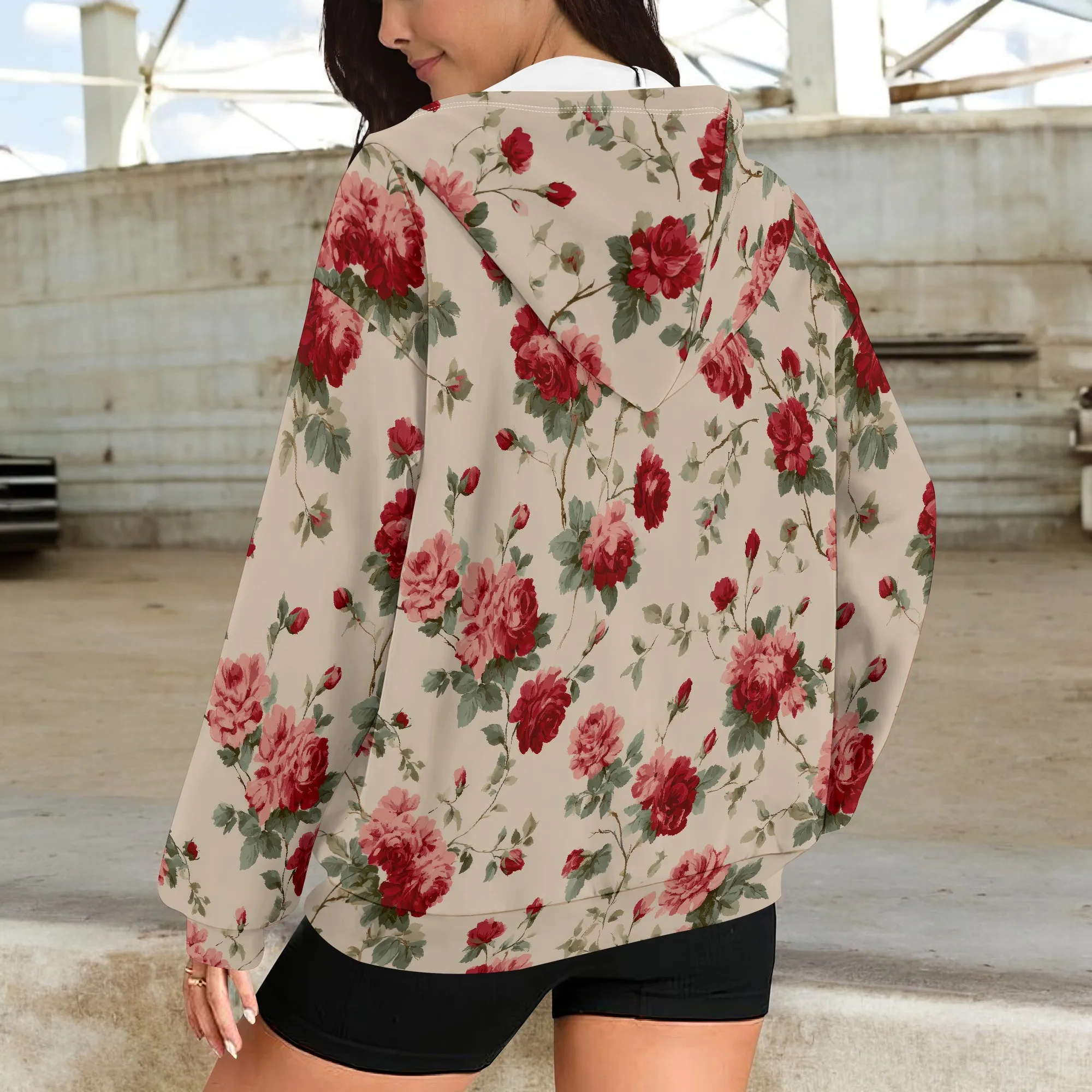 Felpa con cappuccio con zip per donna Felpe alla moda con tasche Giacca oversize con coulisse Felpe con cappuccio Y2k Abiti invernali