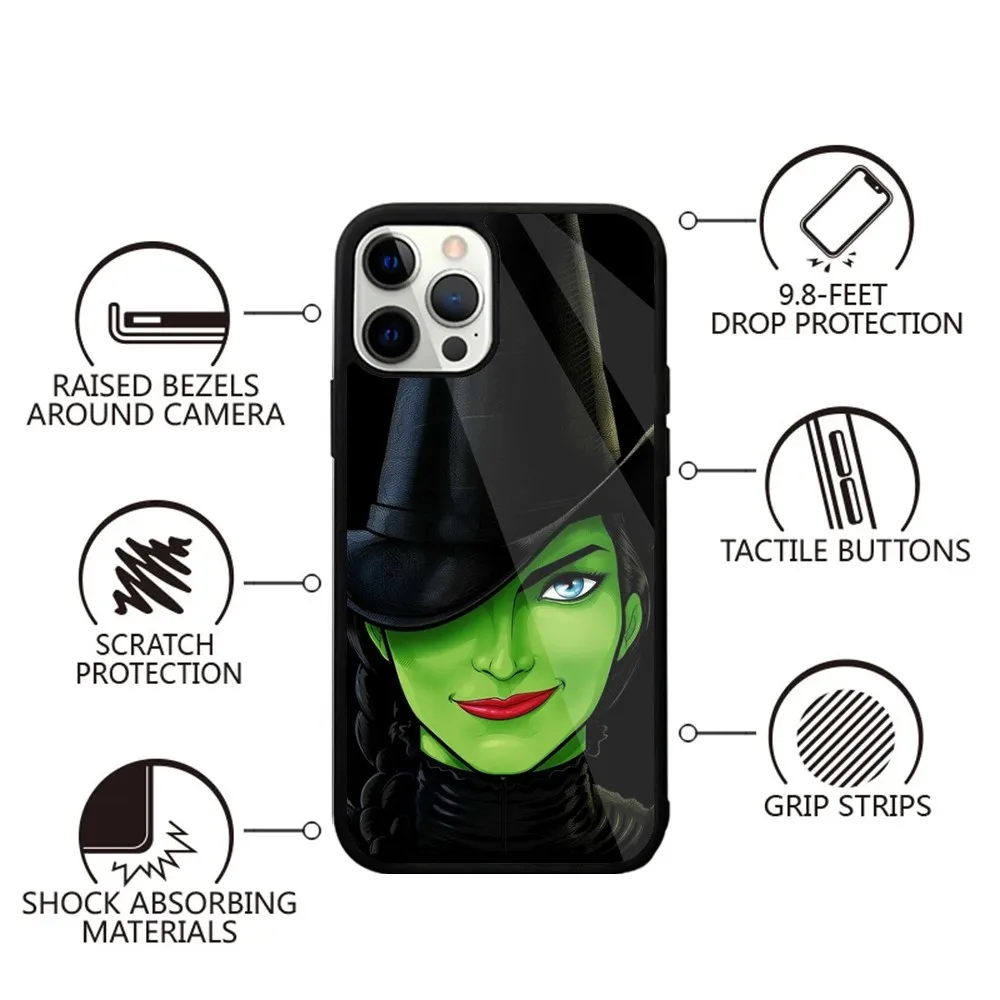 W-Wicked Musical Broadway Drama Phone Case For iPhone 15,14,13,12,11,Plus,Pro,Max Mini Magsafe Magnetic Wireless Charging