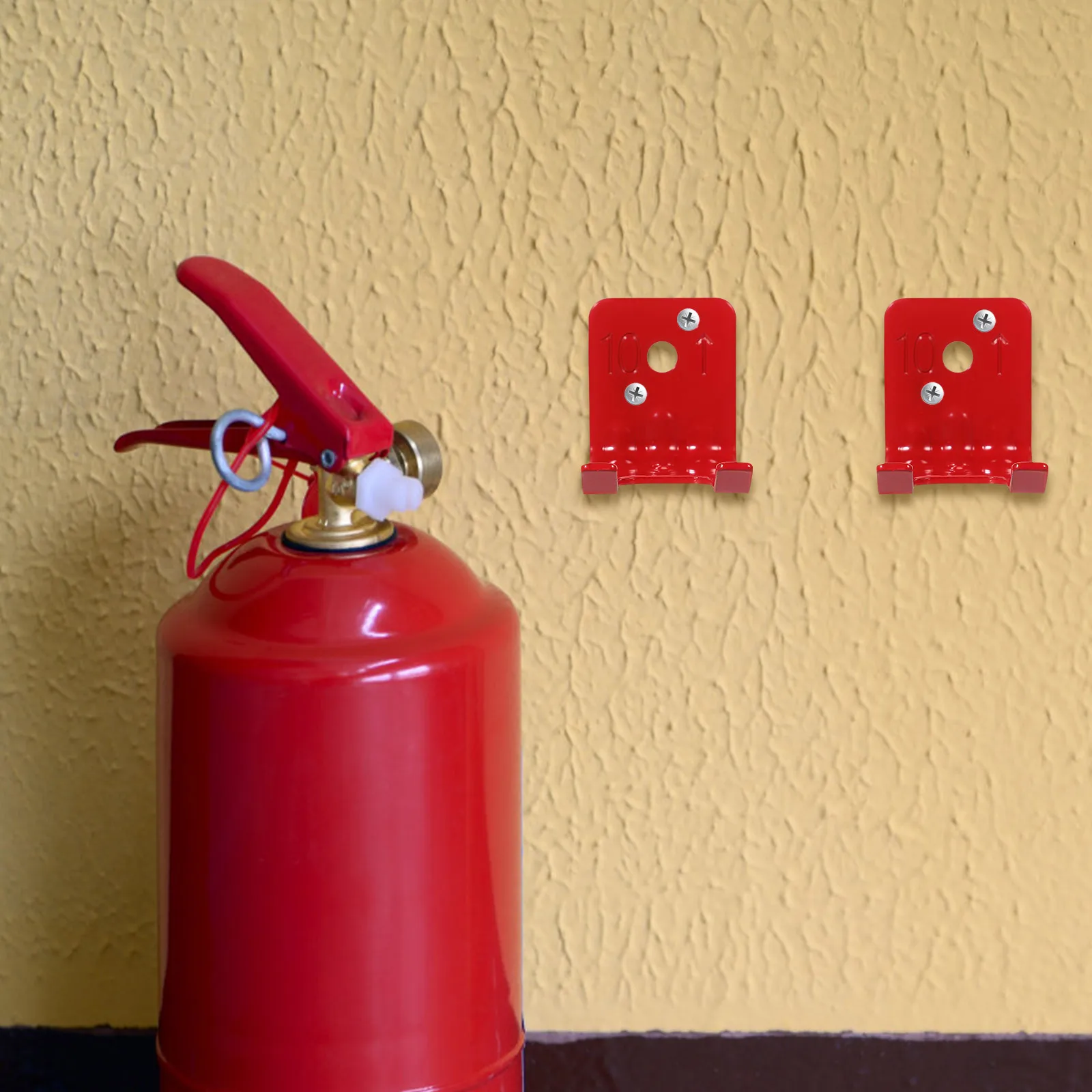 

4pcs Extinguisher Bracket Fire Extinguisher Hook Heavy Duty Wall Mount Heavy Duty Iron Hooks Red 2 5cm Universal Size Home Use