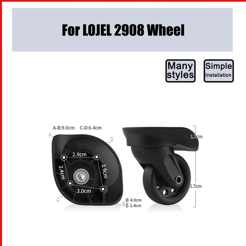 For LOJEL 2908 Trolley Case Wheel Pulley Sliding Universal Luggage Wheel Silent Smooth Wear-resistant Accessories Caster Wheels