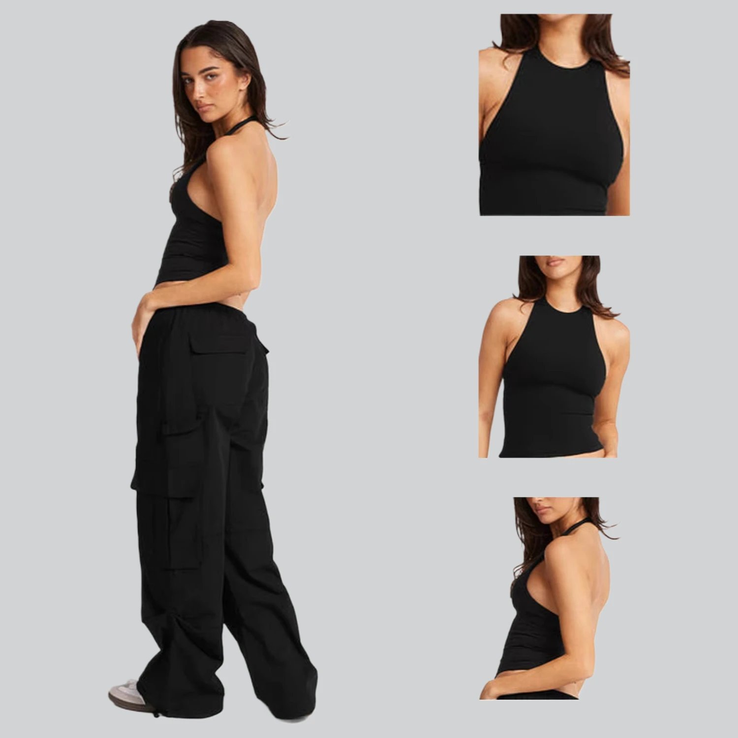 

Cross-border Removable Neck Yoga Clothes Women's Nude Fitness Tops, Beautiful Back Sports Running Vest Yoga Clothing