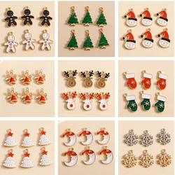 10pcs/lot Mix Enamel Christmas Tree Gloves Deer Charms for DIY Jewelry Making Pendants Necklaces Earrings Bracelets Crafts Gifts