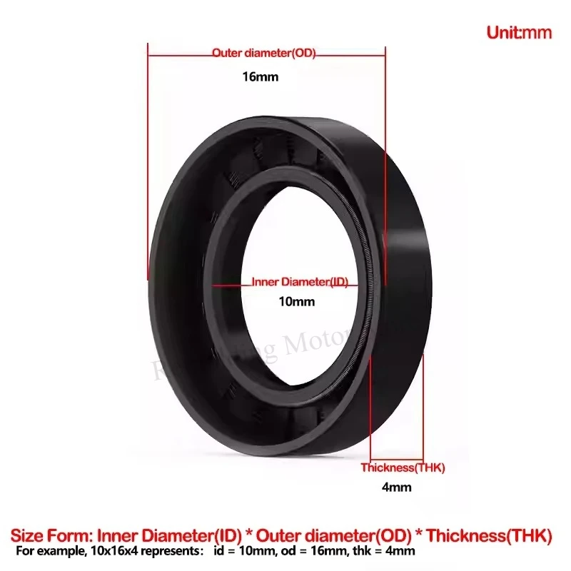 Miniature Oil Seal NBR Framework, Inner Diameter 4mm 5mm 6mm 7mm 8mm 9mm Outer Diameter 12-34mm Thickness 4-10mm Nitrile Butadi