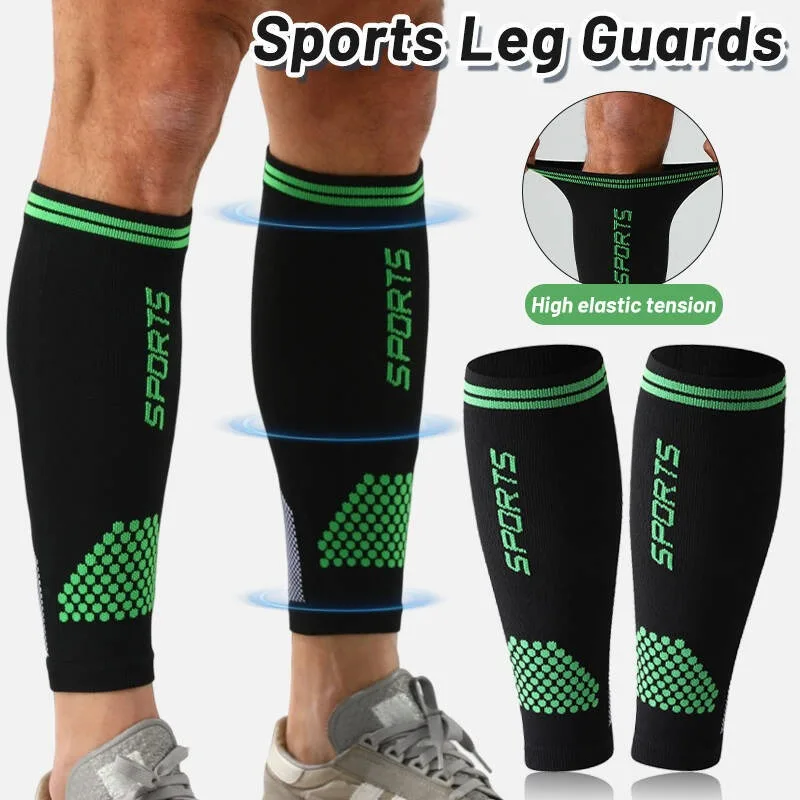 Breathable High Elastic Nylon Knitted Compression Calf Sleeve Protector for Running Football Basketball Leg Muscle Support
