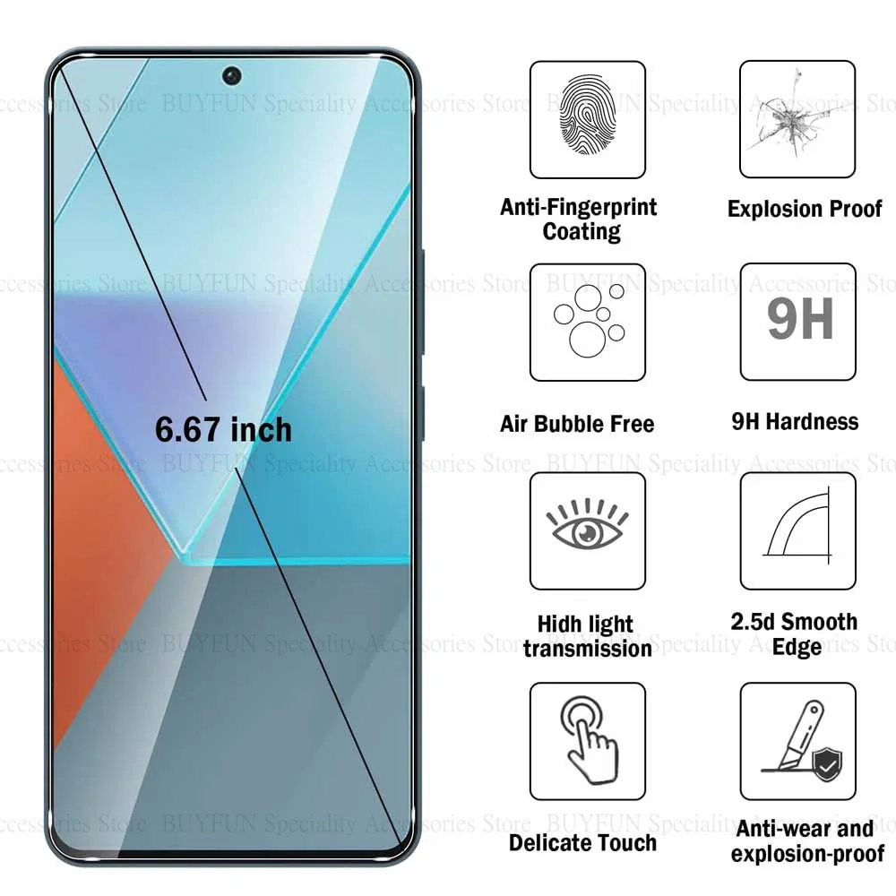 8in1 Xaomi Redmi Note13 Pro Camera Lens Protective Glass For Xiaomi Redmi Note 13 pro 13Pro 5G Tempered Glass Screen Protector