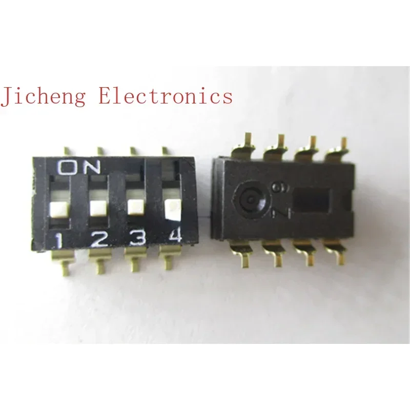 10PCSTaiwan Province DM-04-V Patch 4-digit Dip Switch Push-up Toggle Key 0.7mm Foot Distance 2.54mm