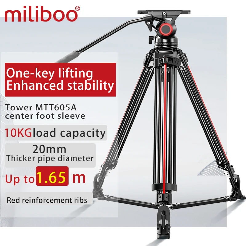 miliboo MTT605 ビデオ三脚プロフェッショナルカメラスタンド