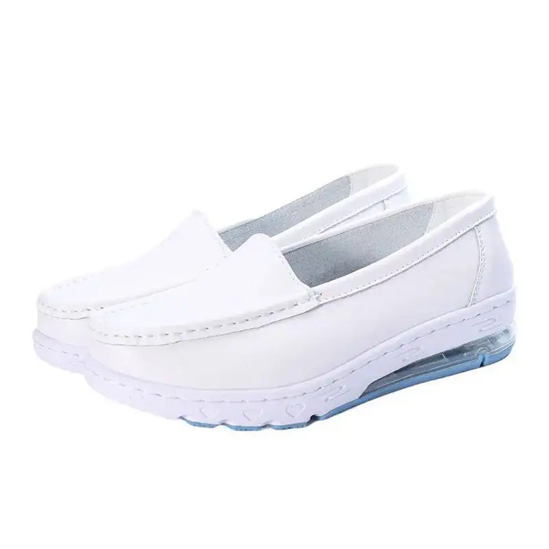 

Genuine Leather Nurse Shoes Anti-Slip With Large Air Cushion High Rebound Comfortable Footwear For Medical Staff Breathable