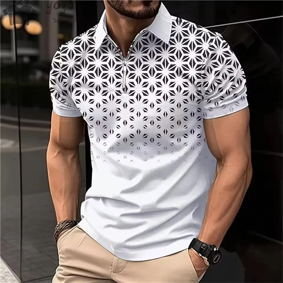 6XL Plus Size Men's Clothing Fashion Polos T-Shirts Summer Short Sleeve 3D Printed Streetwear Male POLO T Shirt Pullovers Tops