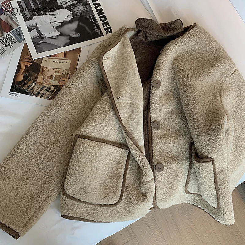 Parkas de Style court pour femmes, esthétique, joli Ulzzang, assorti à tout, collège, simple boutonnage, Chic, poches de loisirs, élégant, Simple, hiver