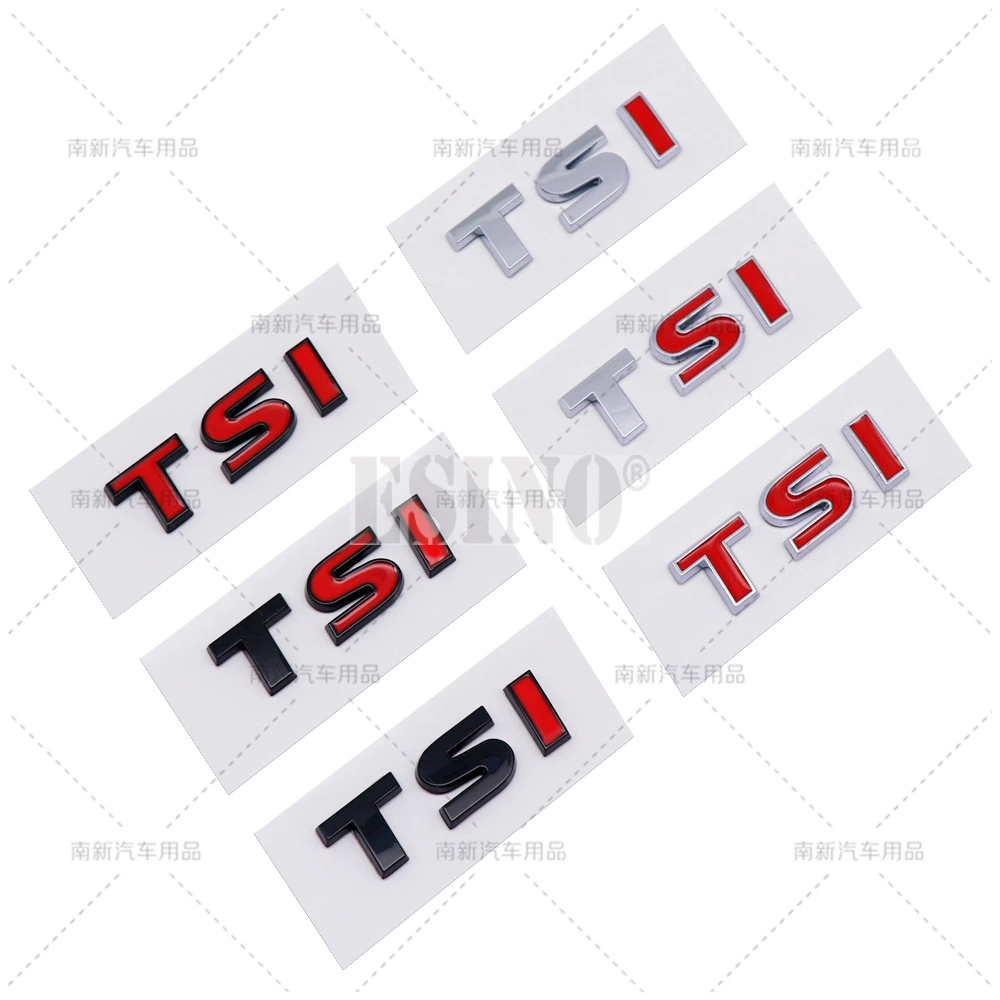 Car Styling 3D TSI ABS Adhesive Emblem Rear Trunk Badge Fender Sticker Car Body Decal for Volkswagen Golf Passat Tiguan Touareg