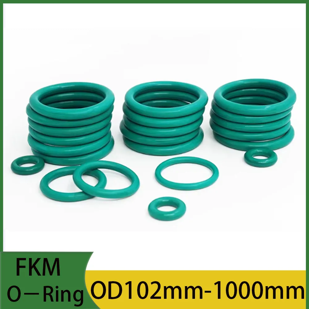 1Pcs OD 102mm-1000mm Green FKM O-Ring CS 3.1mm Oil Resistant High Temperature Resistant And Corrosion-Resistant Sealing Ring