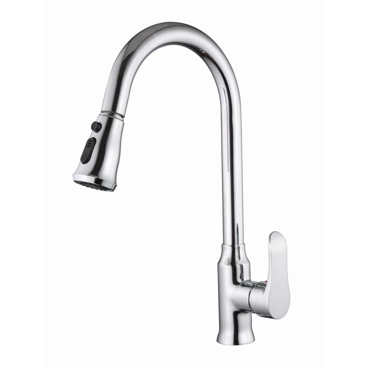 Brushed Nickel Kitchen Faucet Pull Out Double Handle Kitchen Tap Matte Chrome Kitchen Mixer Brass Single Hole 2 Ways Sink Tap