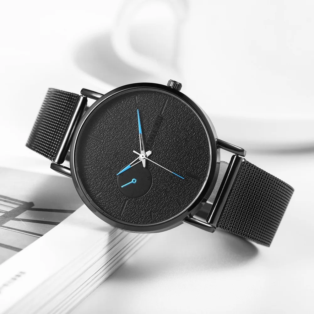 Simple Watch For Men 2023 New Stylish Business Quartz Wristwatches Stainless Steel Mesh Belt Sport Male Clock Gift Orologio Uomo