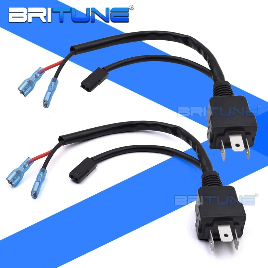 Britune H4 Relay Harness 12V 24V Wiring Connectors for BI-LED Projector Lens H4 LED Wires Cable Adapter