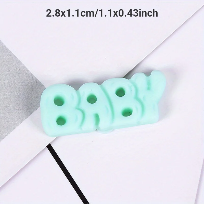 10pcs Kawaii Baby Letter Planar Resin Flatback Cabochons Embellissement Scrapbooking DIY Mobile Phone Case Hair Bow Decoration