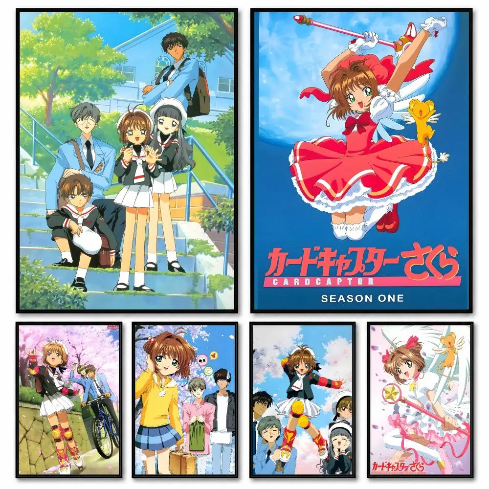 C-CardcaptorS S-Sakuras Kawaii Pink Girl Poster Room Decor Home Wall Art Printing Waterproof Garage BedRoom Posters Gift