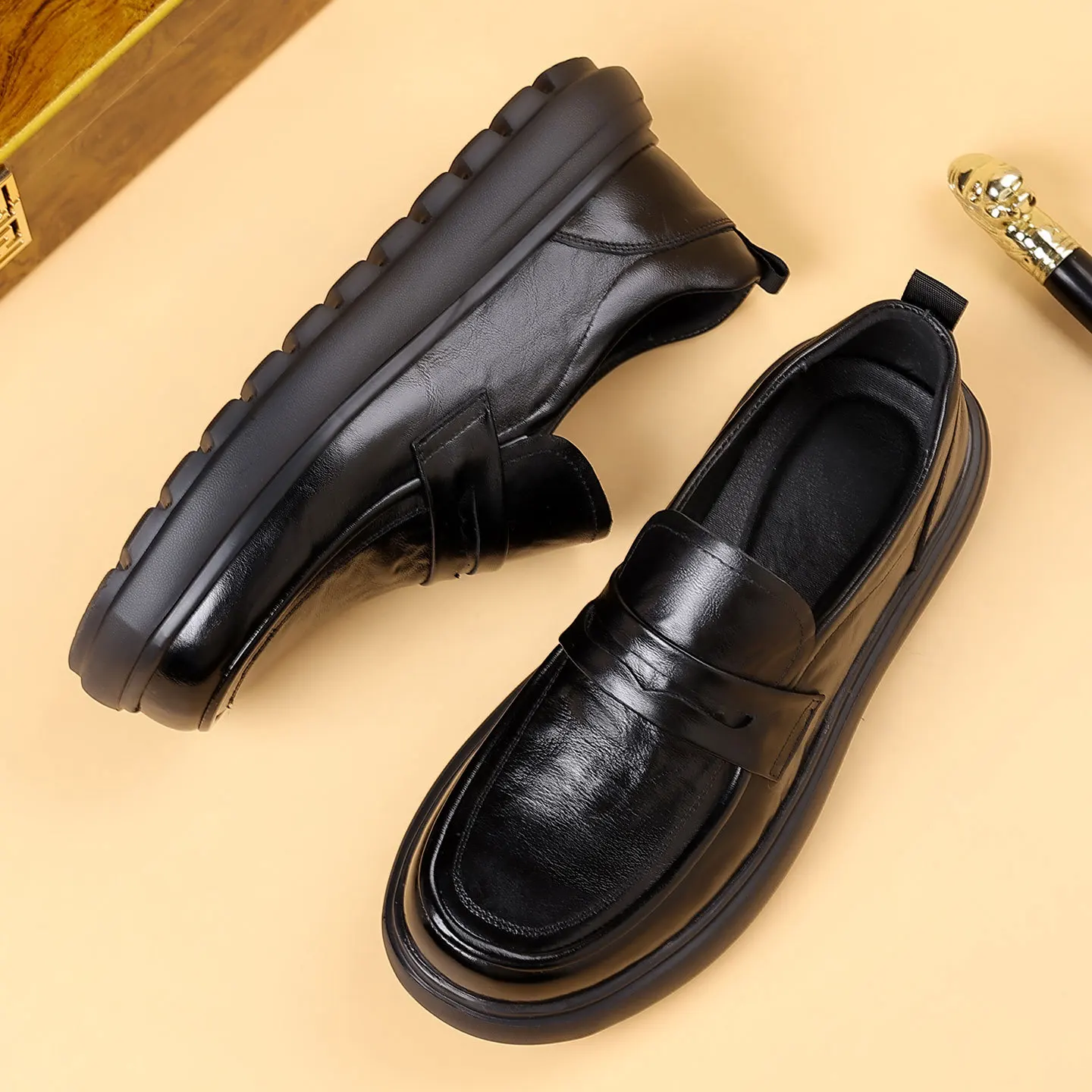 

Spring Loafers Men's Shoes Breathable Man Formal Leather Shoes Men Business Leather Shoes