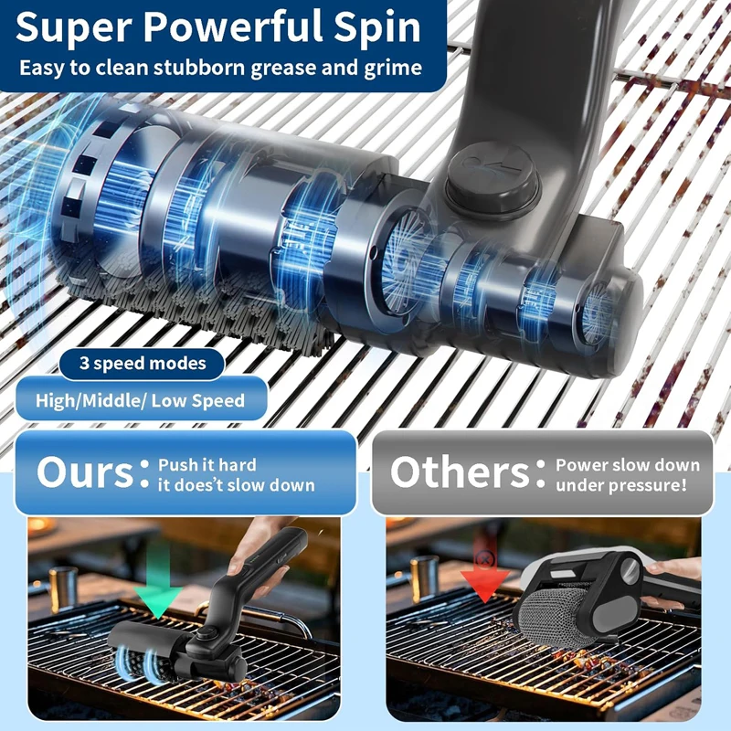 Electric Grill Brush Grill Brush Electric Brush For Barbecue Kitchen Brush Electric Network BBQ Cleaner Kitchen Silicone Brush - Image 2