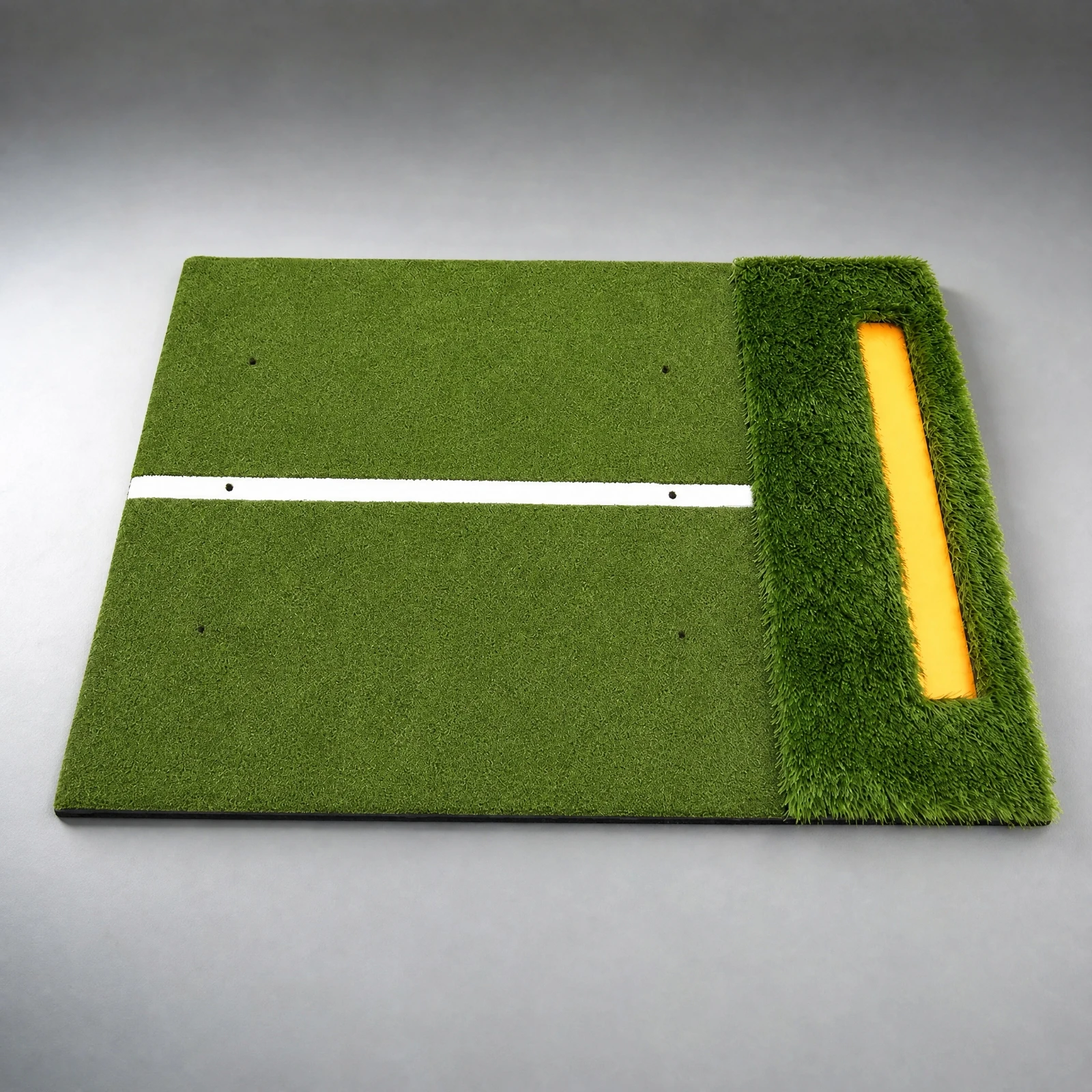 Golf Swing Practice Mat with Alignment Stripe Indoor Outdoor Two-Section Turf Golf Hitting Mat Non-Slip for Golfers, Garage