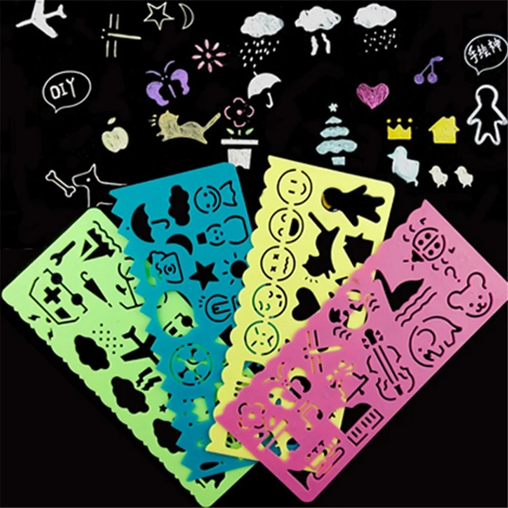 5piece/Set Fashion Kids Educational Toys Spirograph Drawing Sketchpad Board Geometric Ruler