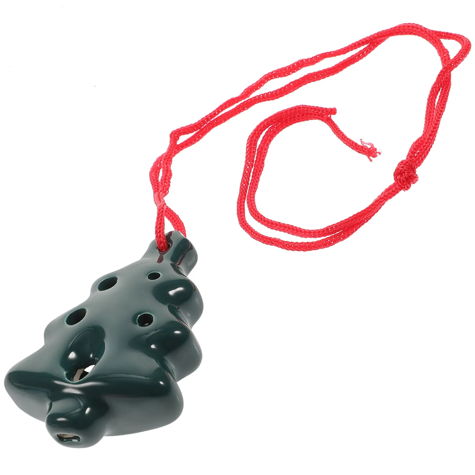 

Beginner Ocarina Christmas Tree Shape 6-Hole Ceramic Ocarina Music Instrument for Children Practice and Gift Ethnic Instrument