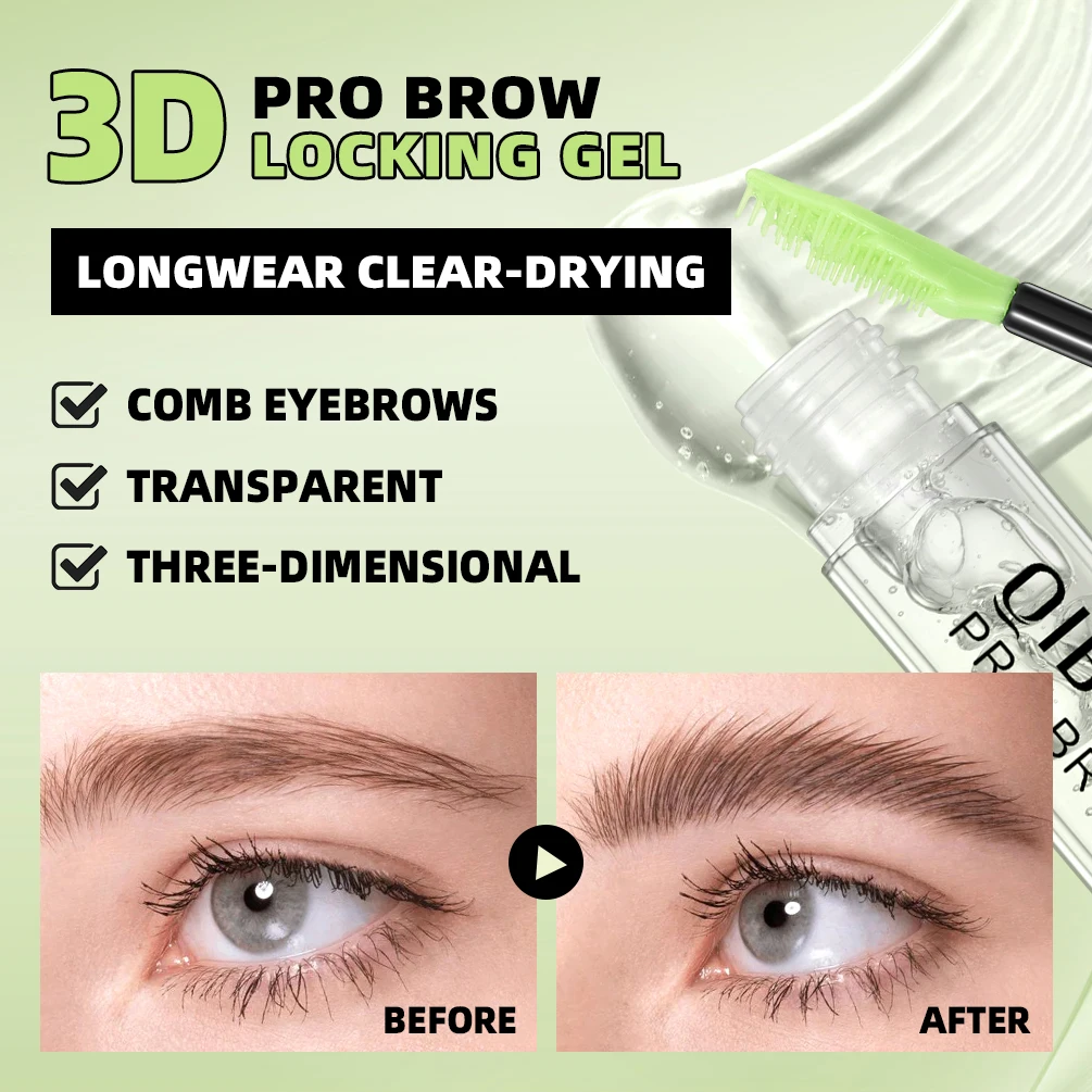 QIBEST Gel trasparente impermeabile Crema per lo styling delle sopracciglia Fissaggio duraturo Trucco naturale Gel per lo styling delle sopracciglia liquido trasparente Bellezza