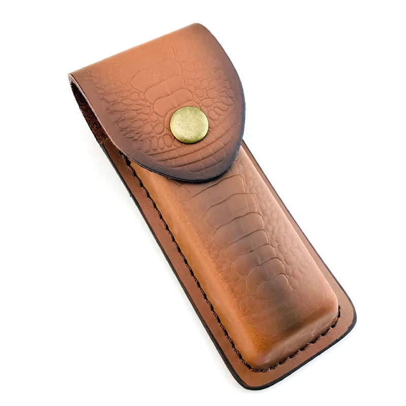 134MM Inner Length Folding Knife Cowhide Scabbard Cow Leather Sheath Swiss Army Knives Pliers Tools Cover Pouch Storage Bag view 5
