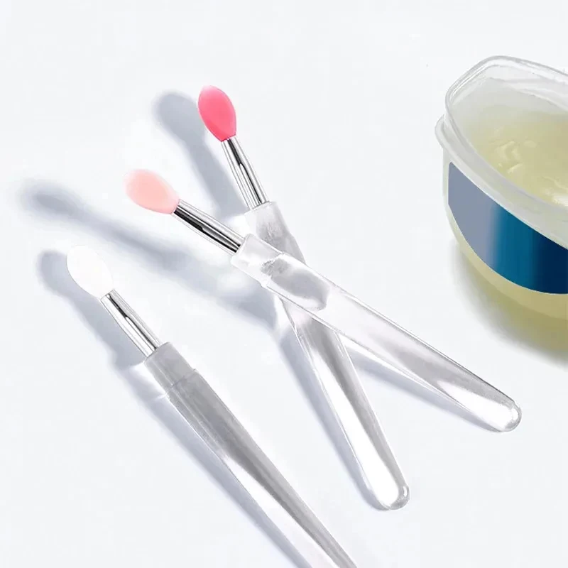 1-4pcs Arts Silicone Applicator Sticks Reusable Chrome Glitter Applying Manicure Tool New Easy-Daub Pigment Silicone Nail Brush