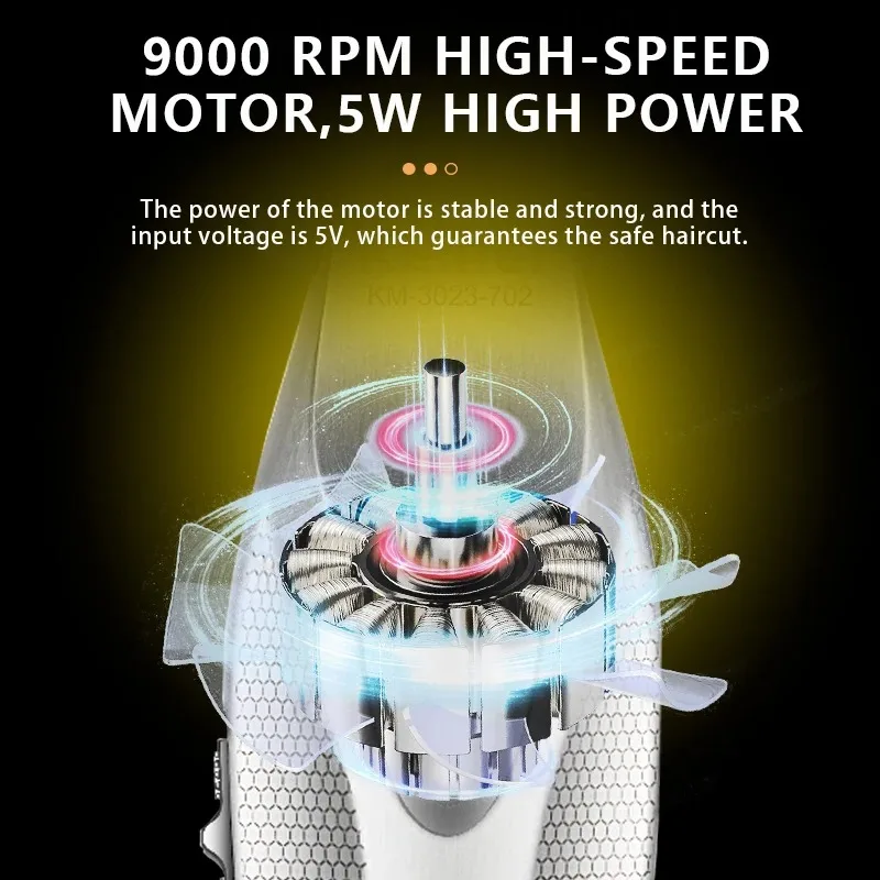 Kemei Zero Gapped المهنية الشعر المتقلب 9000 دورة في الدقيقة DLC مشابك شعر لاسلكية الحلاق قابلة للشحن إنهاء آلة قطع الشعر