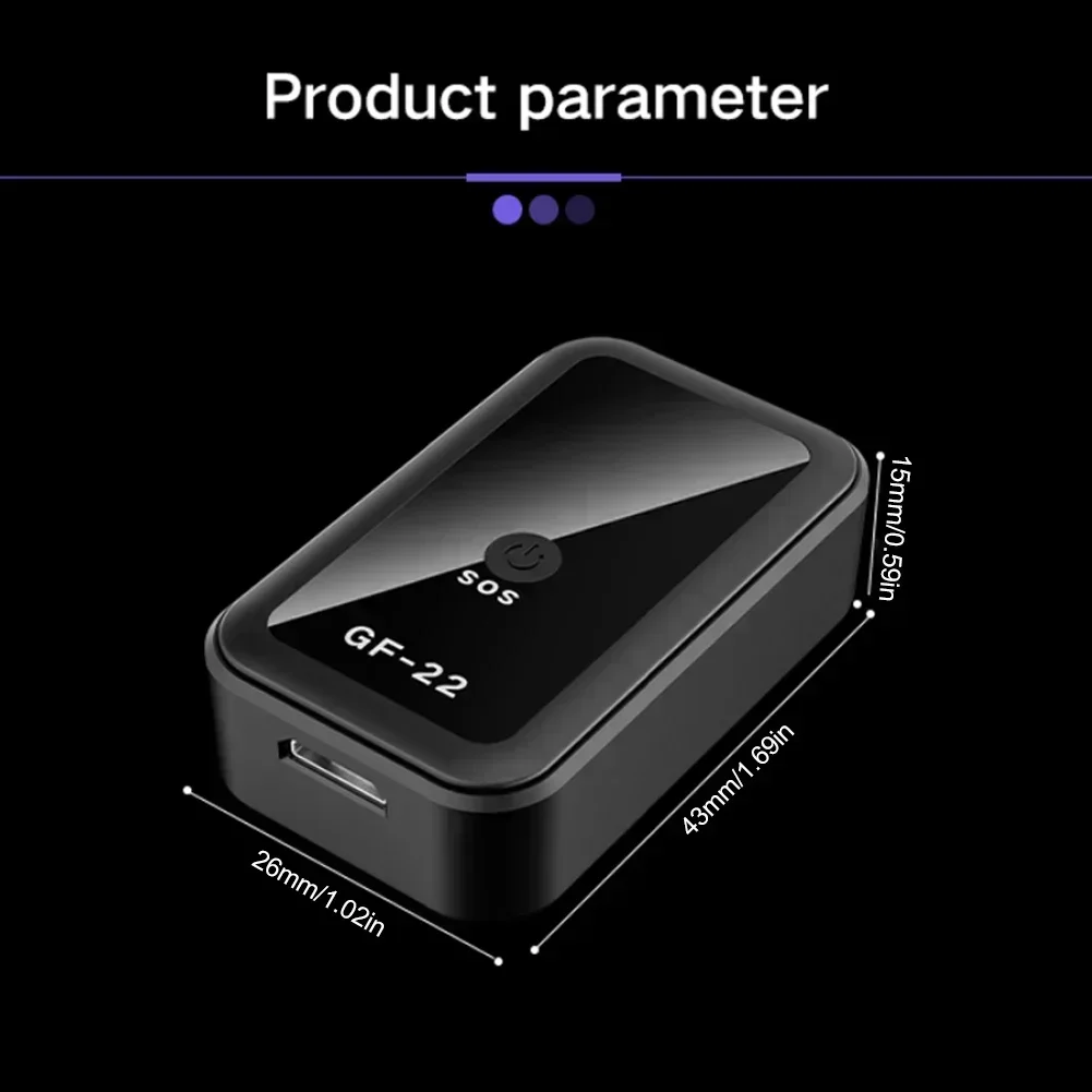 GF22 GPS Tracker Anti-Loss Real-Time Tracking Device Magnetic Anti-Theft Positioner Automatic Alarm GeoFence Route History