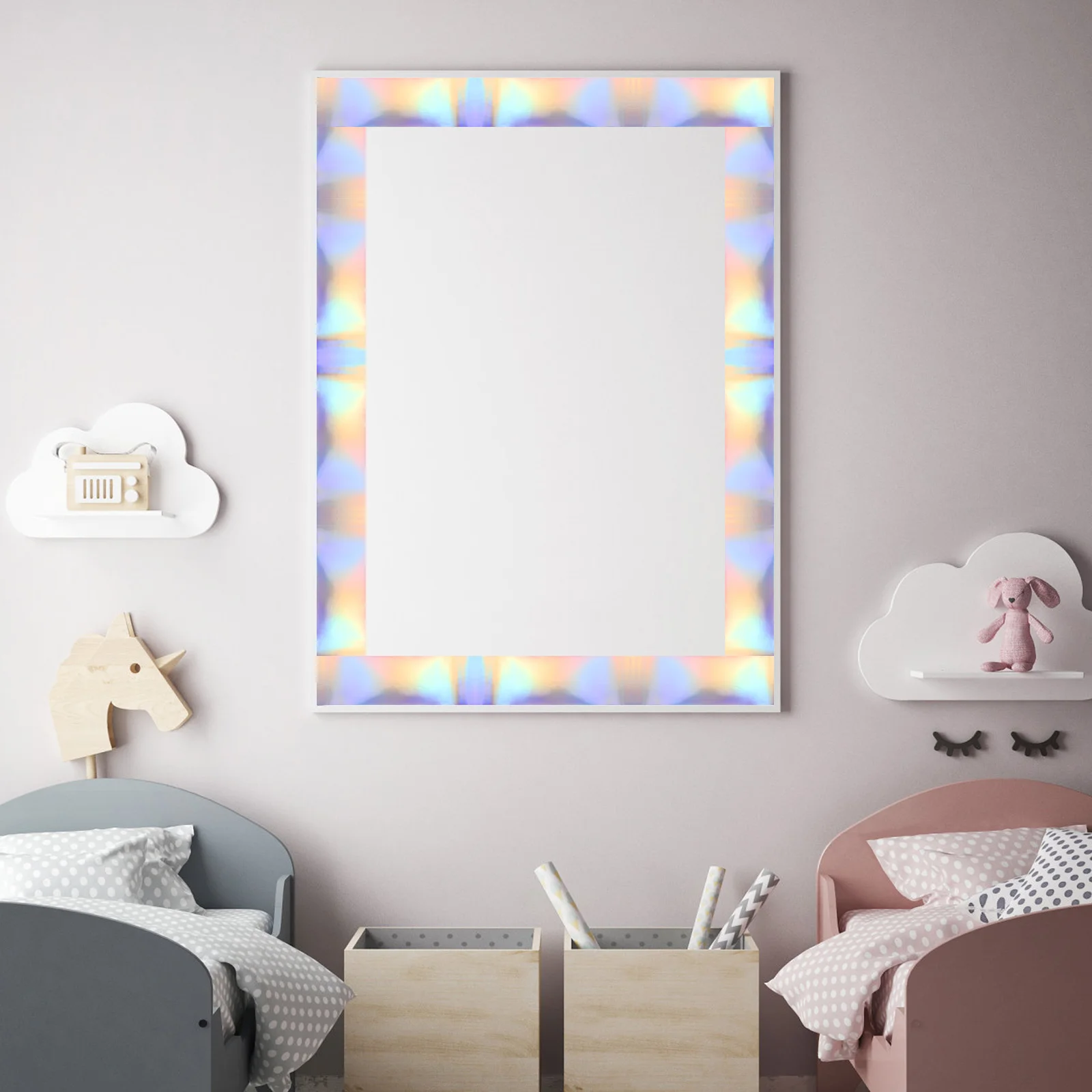 

1 Roll Sparkling Holographic Bulletin Board Borders Self-Adhesive Classroom Blackboard Cork Board Party Decorations Back to